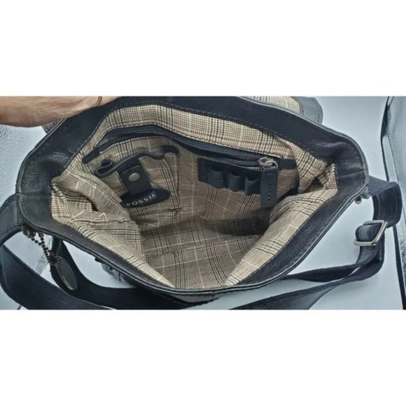 Fossil Black Leather Decker City Shoulder Bag Purs - Picture 8 of 11